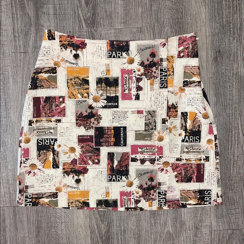 Urban Outfitters Paris Collage Mini Skirt